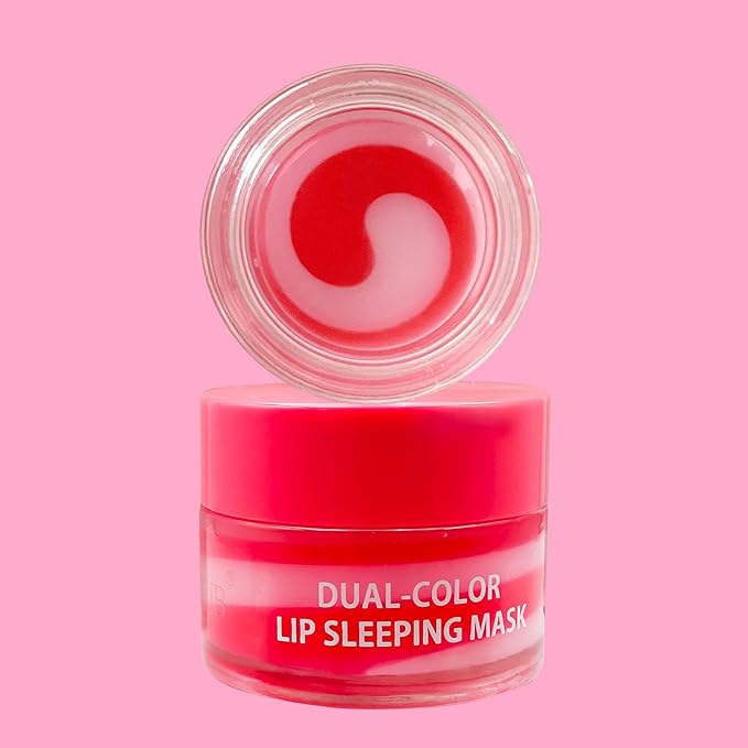 MOND'SUB Dual-Color Watermelon & Cherry Lip Mask - Overnight Dry Damaged Lip Nourishment - Hydrating Care with Fruit Extracts - Moisturizer for Plump, Smooth Lips(Watermelon + Cherry)