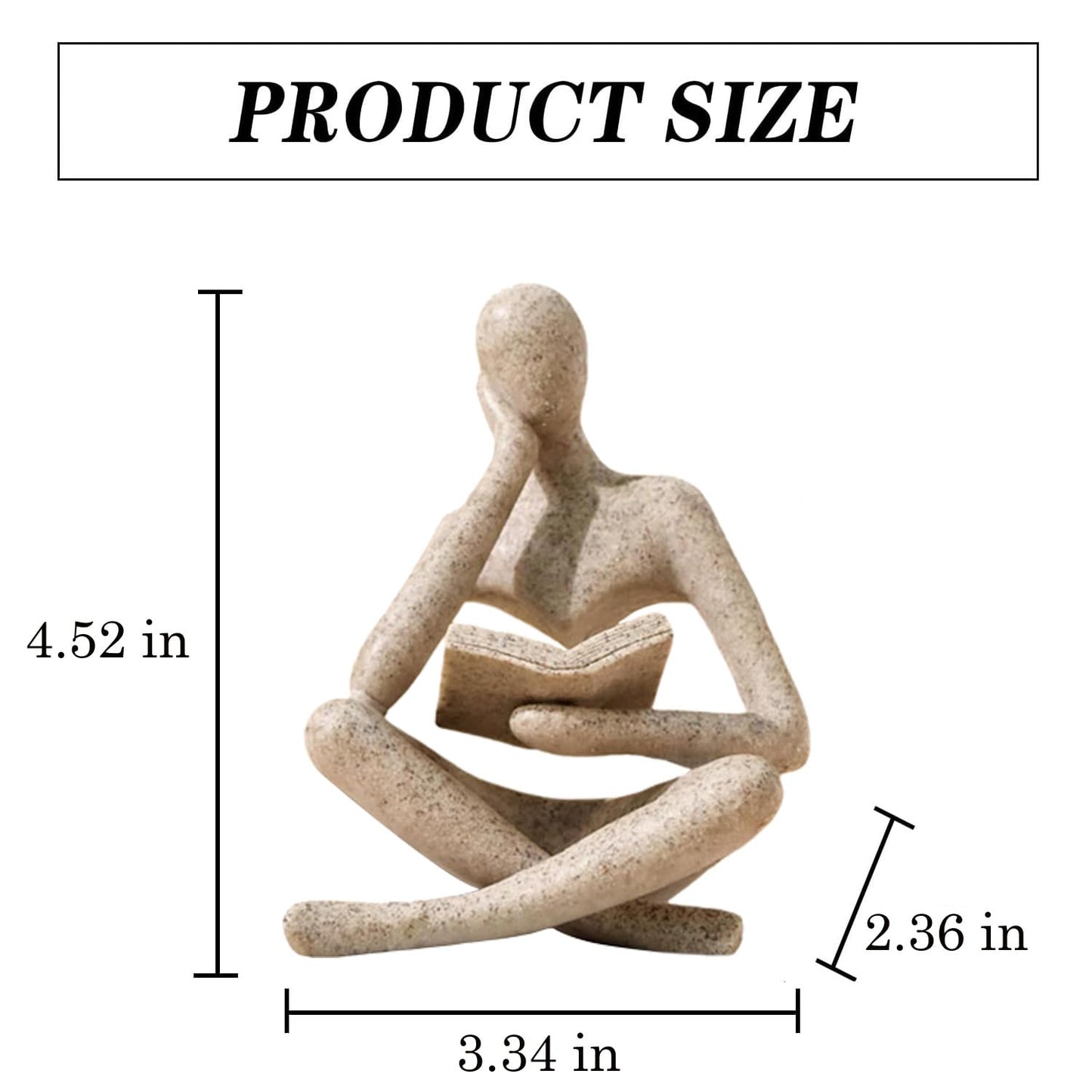 HyabDiop Bookshelf Decor Thinker Statue - Abstract Style Thinker Sculptures Modern Aesthetic Figurine Decoration Statues for Home Decor-Zuo Si-Sandstone