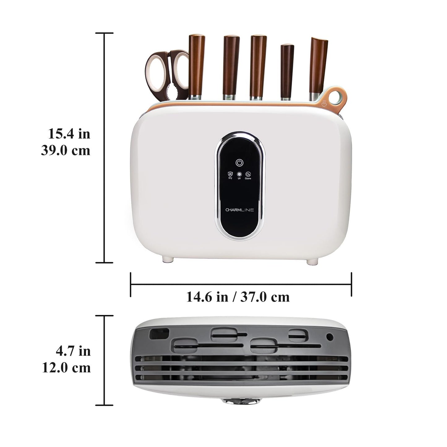 Charmline Smart Cutting Board and Knife Set with Holder, Self-Cleaning & Drying, Space-Saving Kitchen Organizer, Practical Gift for Mom, Housewarming, Birthday & Christmas