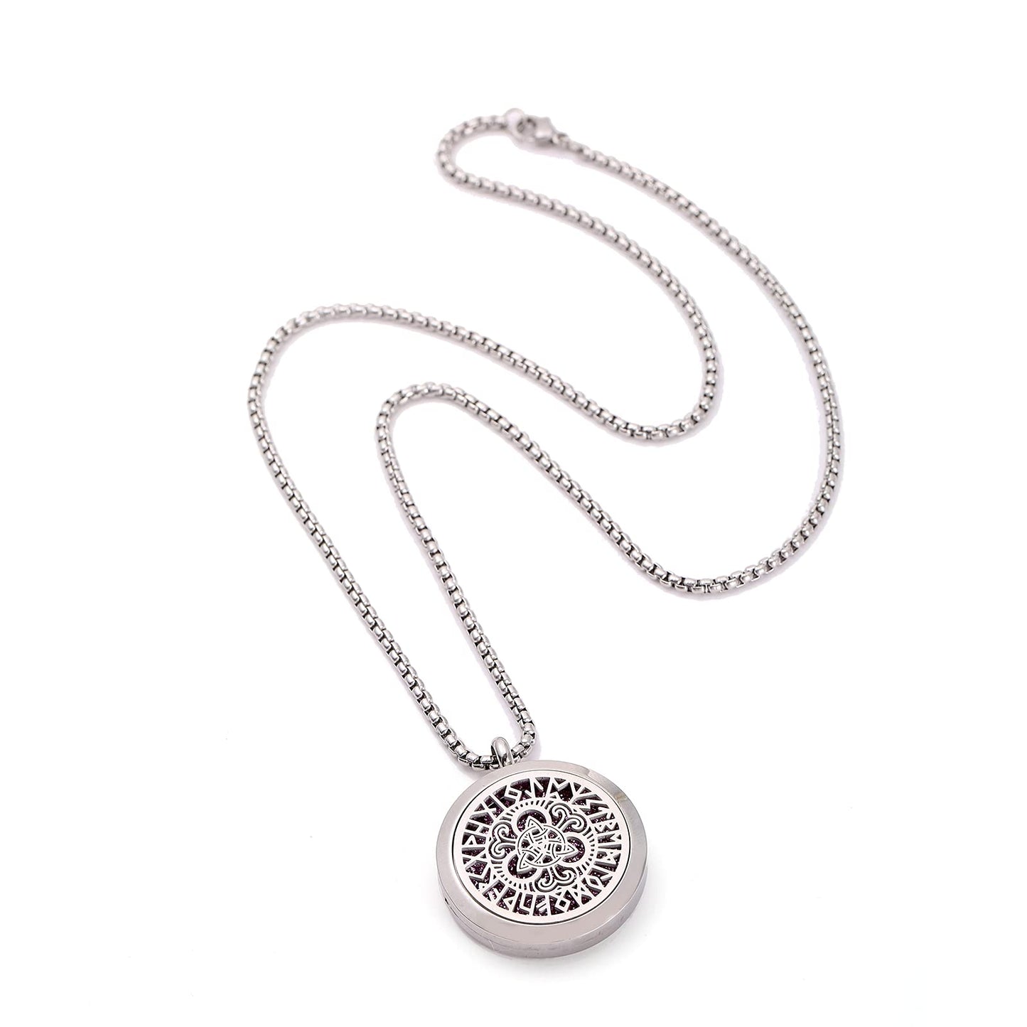 Luck Viking Celtic Knot Essential Oil Diffuser Necklace - Stainless Steel Locket- Best for Aromatherapy-Perfume, Fragrance, Scent Diffusers for Women and Men