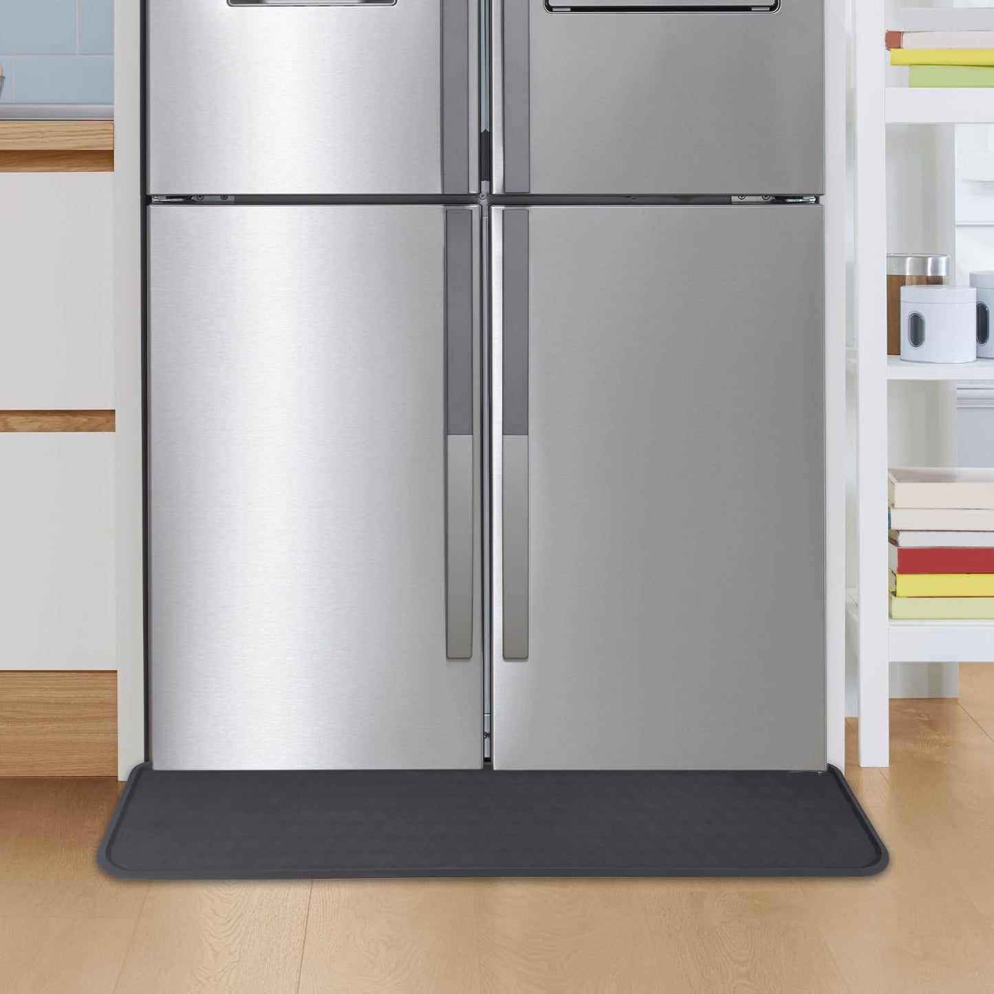 GMATCHUP Refrigerator Mat, Washing Machine Spill Liner, Drip Tray and Leak Catcher Mat, Fridge Mat Prevent Water Leakage and Floor Damage from Elecrical Equipment Heavy Duty 37.5'' x 8.5'' Grey