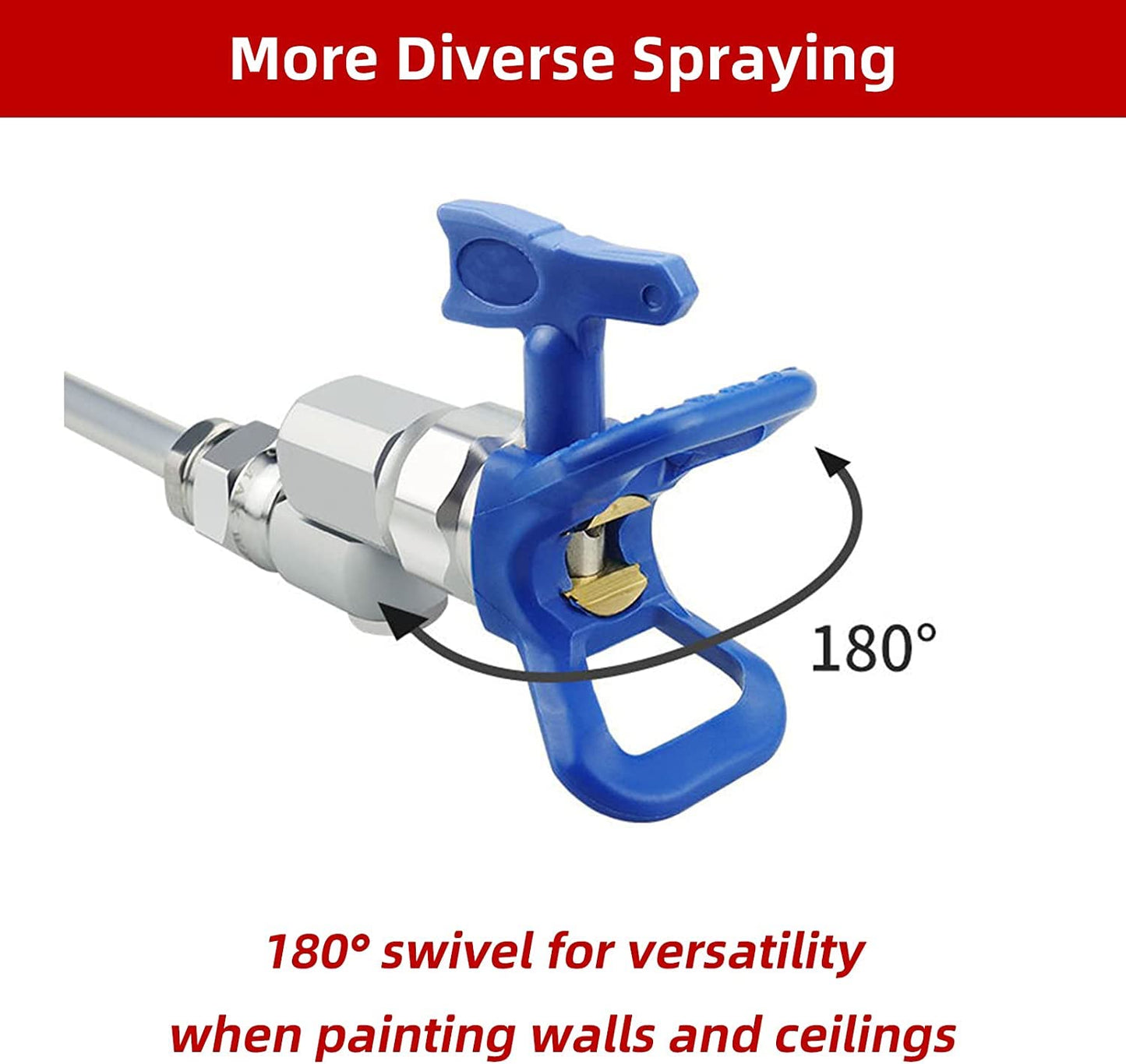 Airless Paint Spray Gun Swivel Joint Compatible with Graco 287036 7/8 Inch Thread 180 Degree Rotation