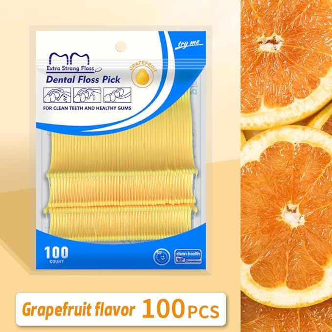 Fruit Flavored Floss,toothpicks,Cleaning Teeth,Ultra-fine Dental Floss Stick, Fight Tooth Decay and Keep Your Teeth Clean,Teeth Cleaning Tool (400 Pieces (Bagged/Single line), Mixed Flavors)