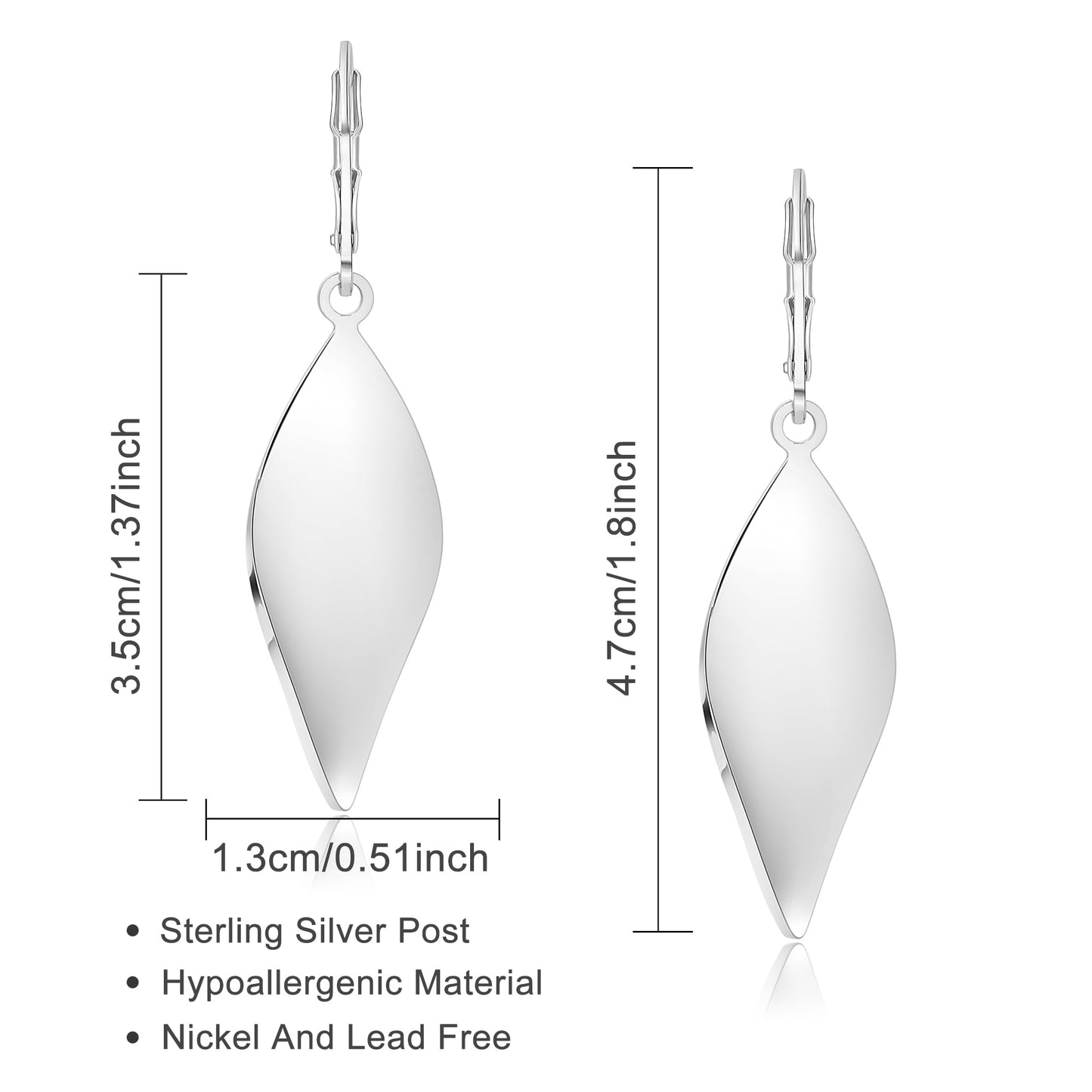 925 Sterling Silver Dangle Earrings for Women Leverback Teardrop Earrings Hypoallergenic Silver Dangle Drop Earring for Gifts (Filigree-B-G)