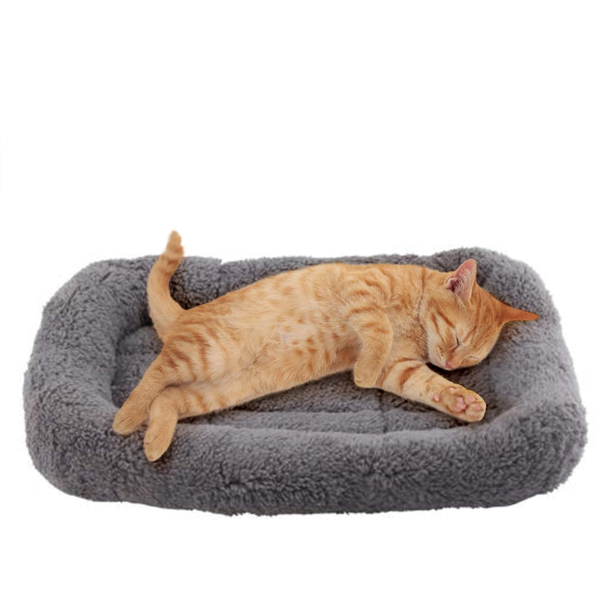 Enjoying Cat Mat Bed 16" x 22" Pet Bed with Pillow Around for Dogs Cats Curled Sleeping Beds for Carrier/Crate Small to Medium Dog Cushion, Anti Skid Bottom, Medium