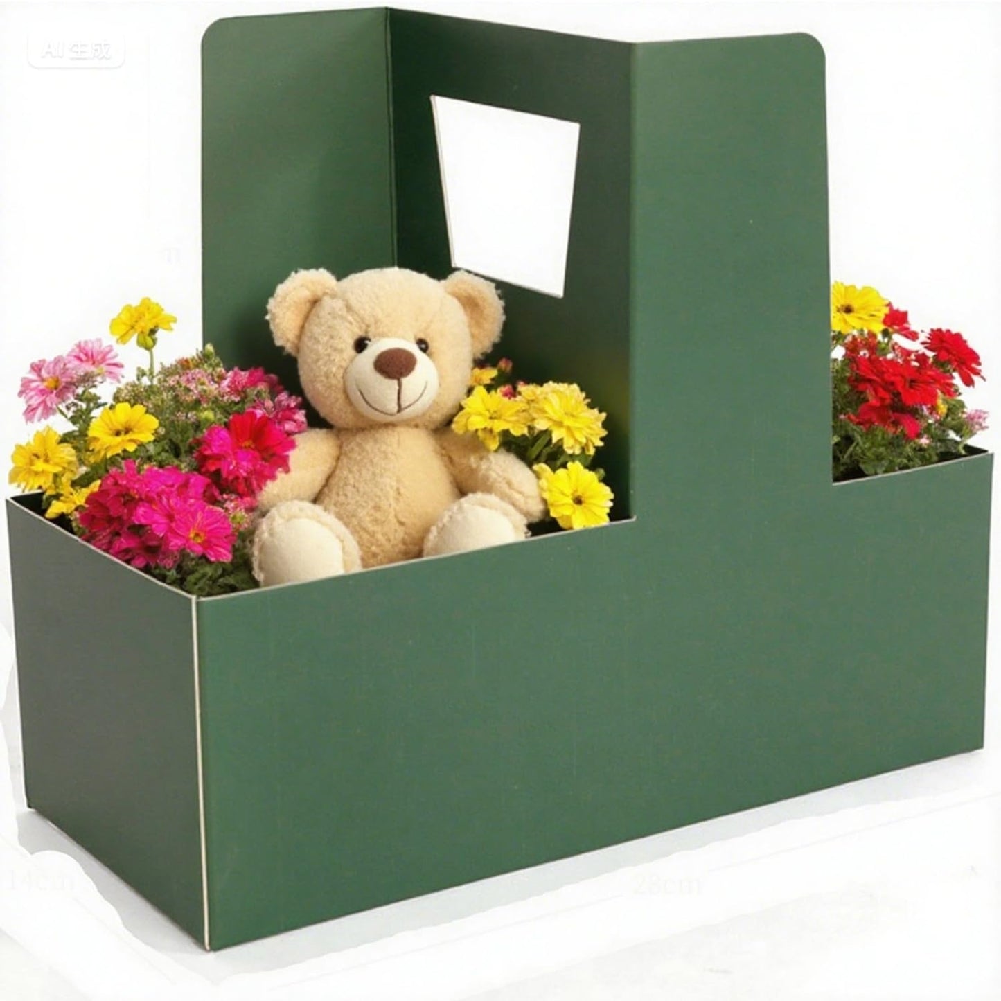 YANQINQIN 5PCS Gift Packaging Box,Flower Arrangement Boxes, Cake Carriers, Baking Dessert Containers & Drink Cup Holders - Ideal for Christmas,Valentine's Day,Mother's Day, Birthdays,Weddings (Green)