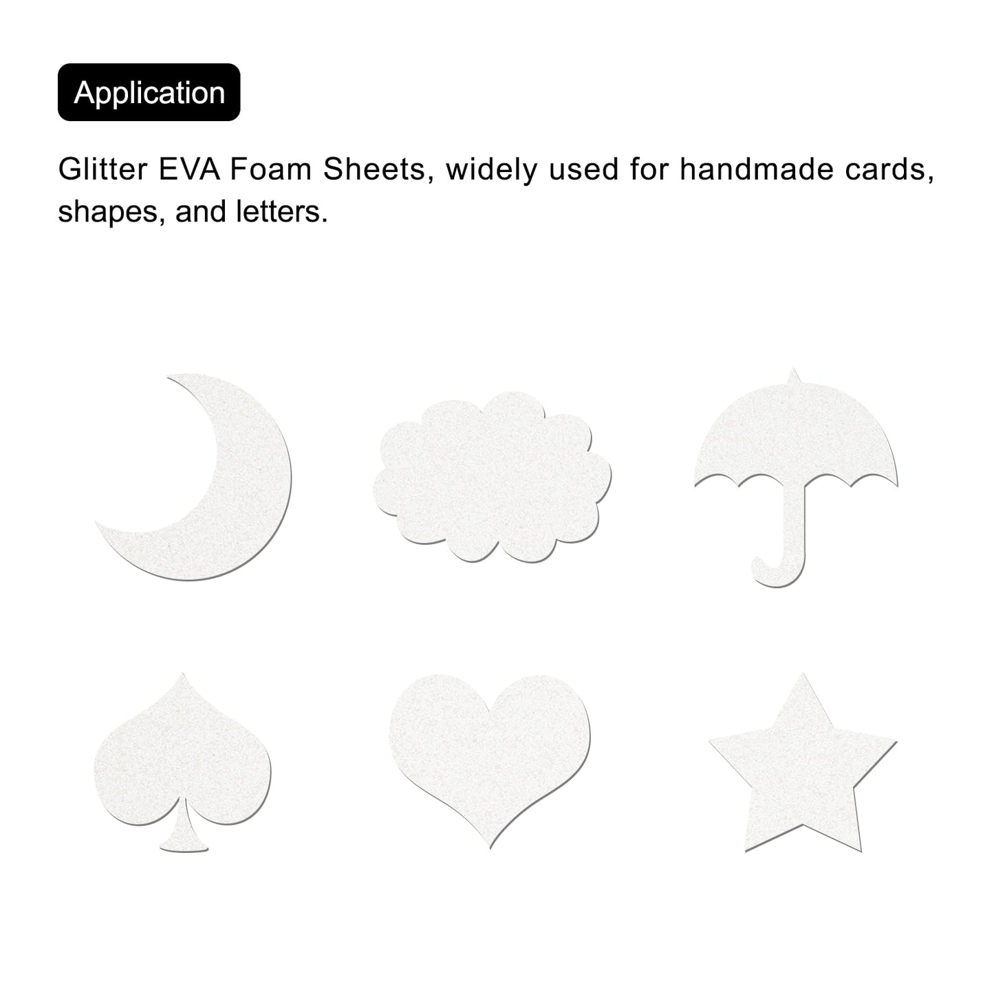 uxcell White Shiny EVA Foam Sheets 23.6x15.7in 1.3mm Thick for Crafts DIY 6 Pcs