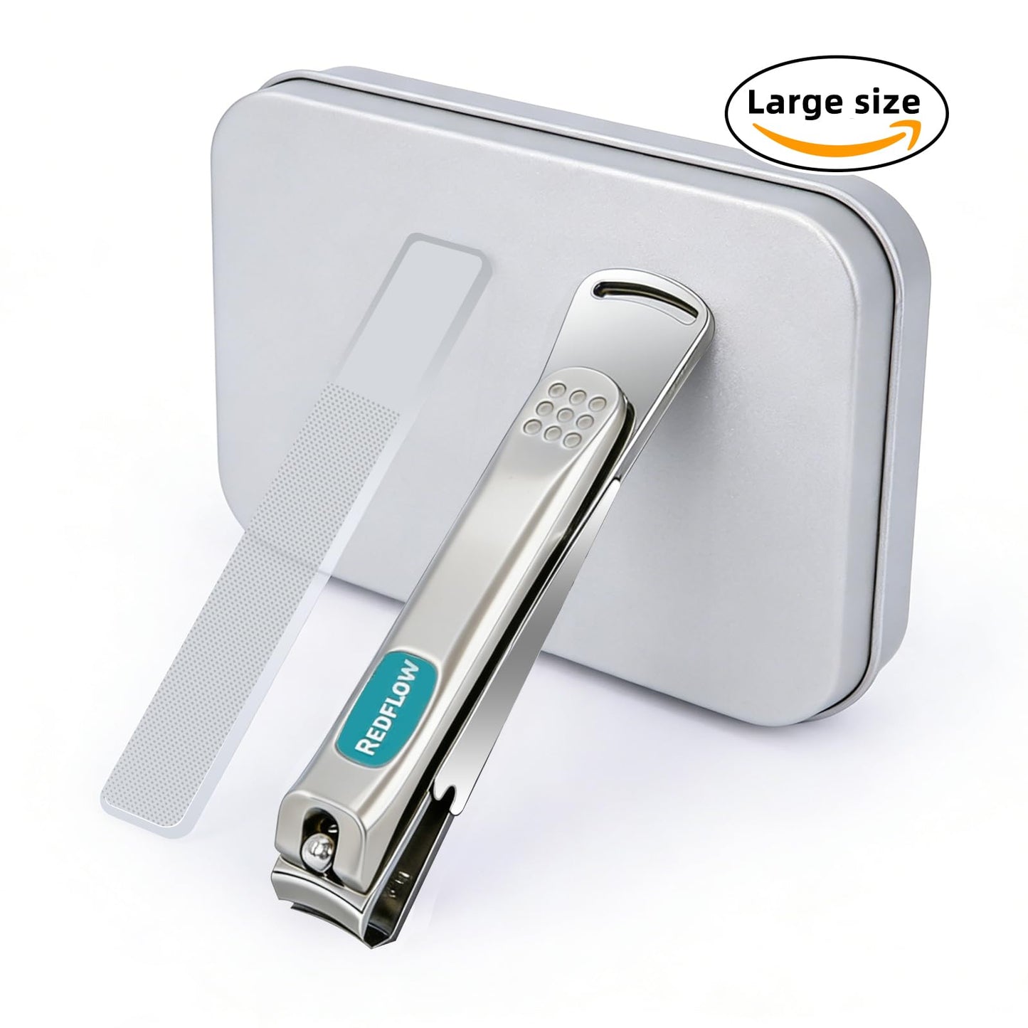 Large Nail Clippers,Fingernail Cutter Stainless Steel,Nail Clippers Anti Splash,Nail Scissors Detachable Design,Includes a Nano Glass File