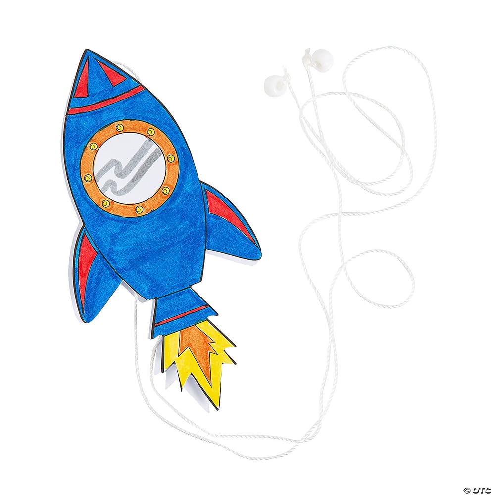 Fun Express Stem Rocket Pulley Craft Kit - 12 Pieces - Educational and Learning Activities for Kids