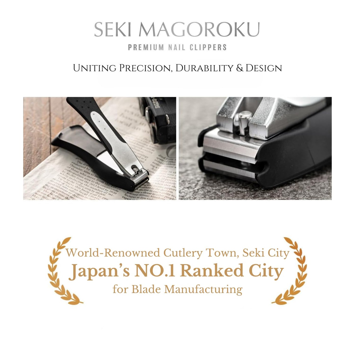 KAI Japanese Nail Clippers With Side Nail File, Stainless Steel, Large, Made in Japan
