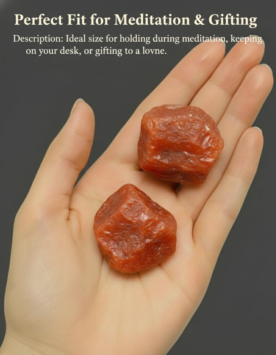 Healing Crystal Stones, 1.25-2.0" Large Reiki Healing Gemstones Natural Tumbled Polished Stones for Energy Witchcraft Therapy Meditation Pack 2 (Carnelian)