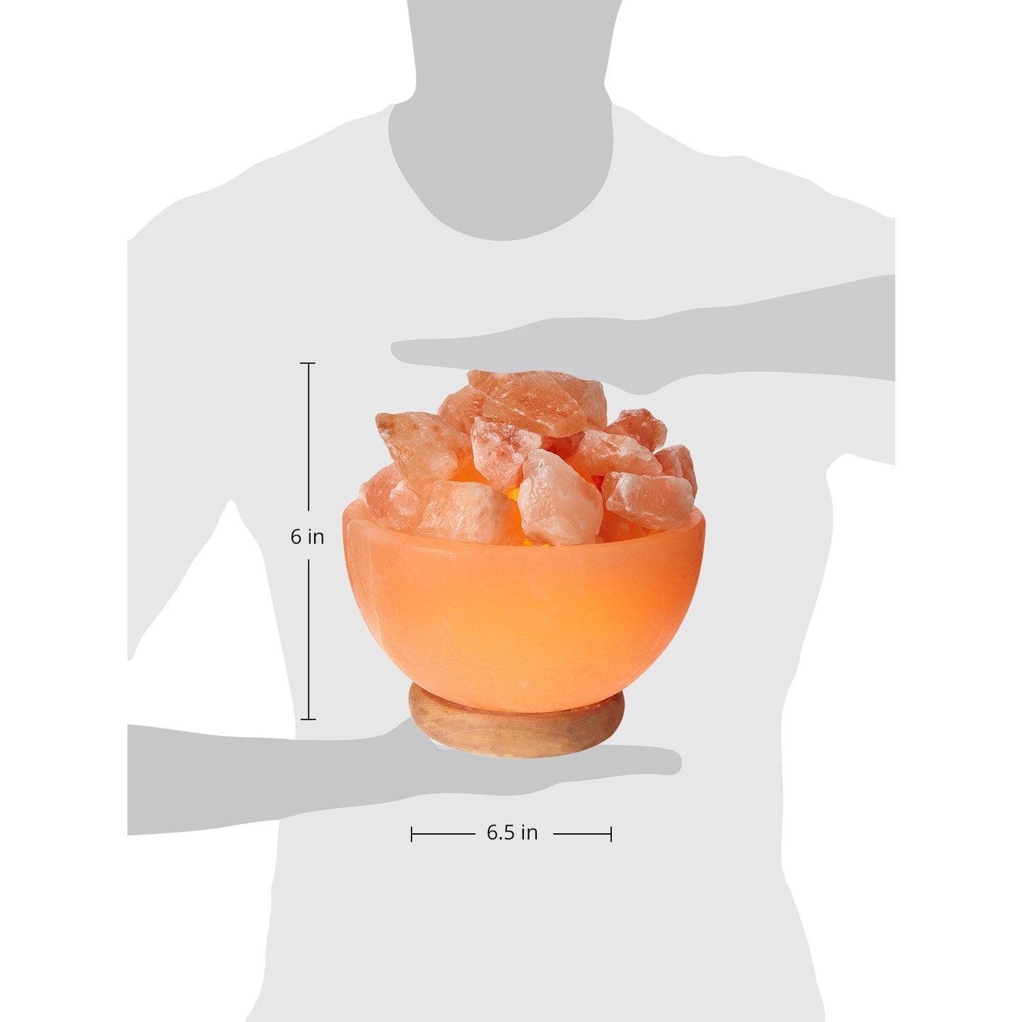Himalayan Glow 1326 Natural Pink Salt Bowl Night Lamp with Crystal Salt Chunks