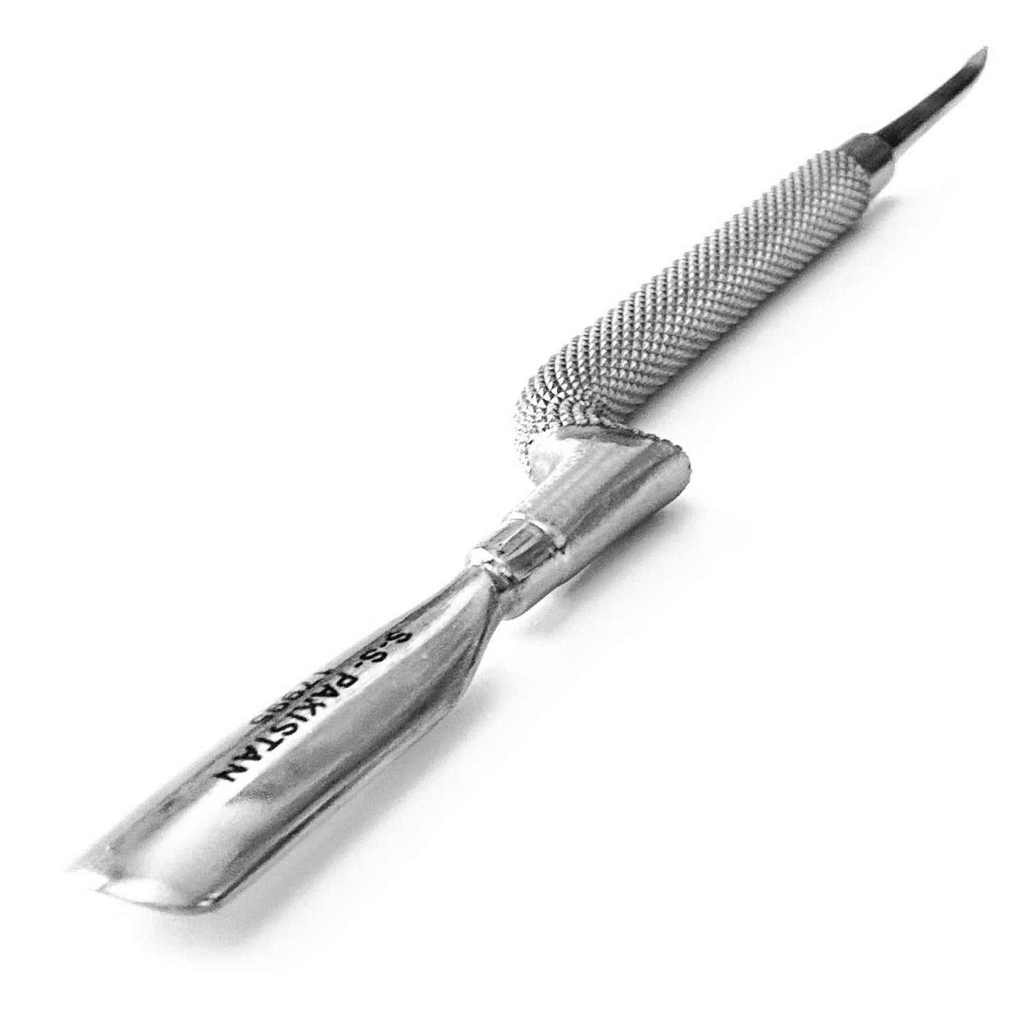 24pc Comfort Hold Easy Grip Ergonomically Angled Curved Cuticle Pusher Tool Heavy Duty 5" Double Ended Pusher & Cleaner - Premium Pakistan Stainless Steel
