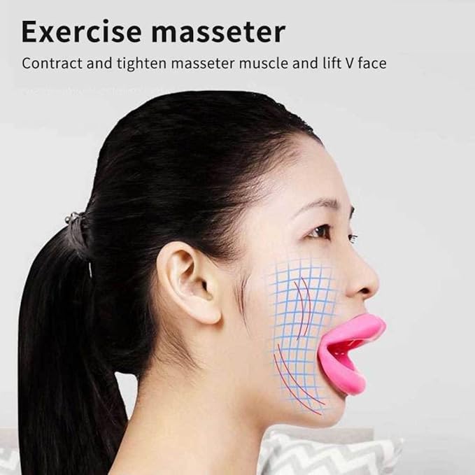 Silicone Lips Exerciser Facial Muscle Tightener Face Lifting Mouth Stretcher Trainer, Mouth Exerciser, Lips Muscle Trainer, Mouth Muscle Tightener, Pink