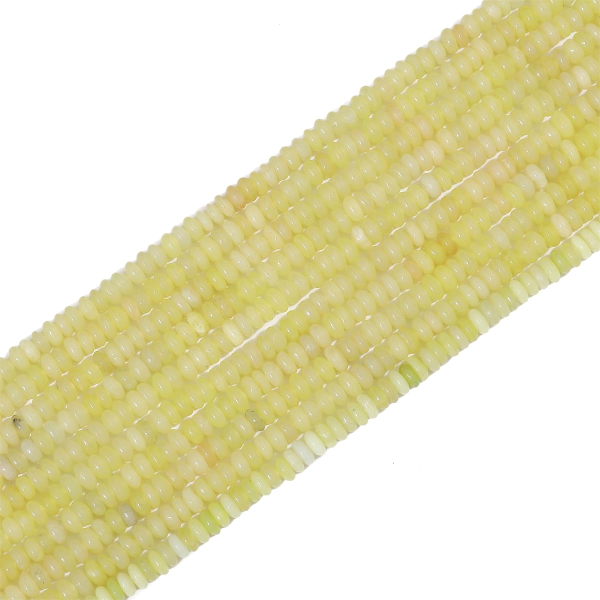 BEADIA Natural Lemon Jade Disk Stone Beads 4x2mm 160pcs Rondelle Loose Semi Gemstone Beads for Jewelry Making Design