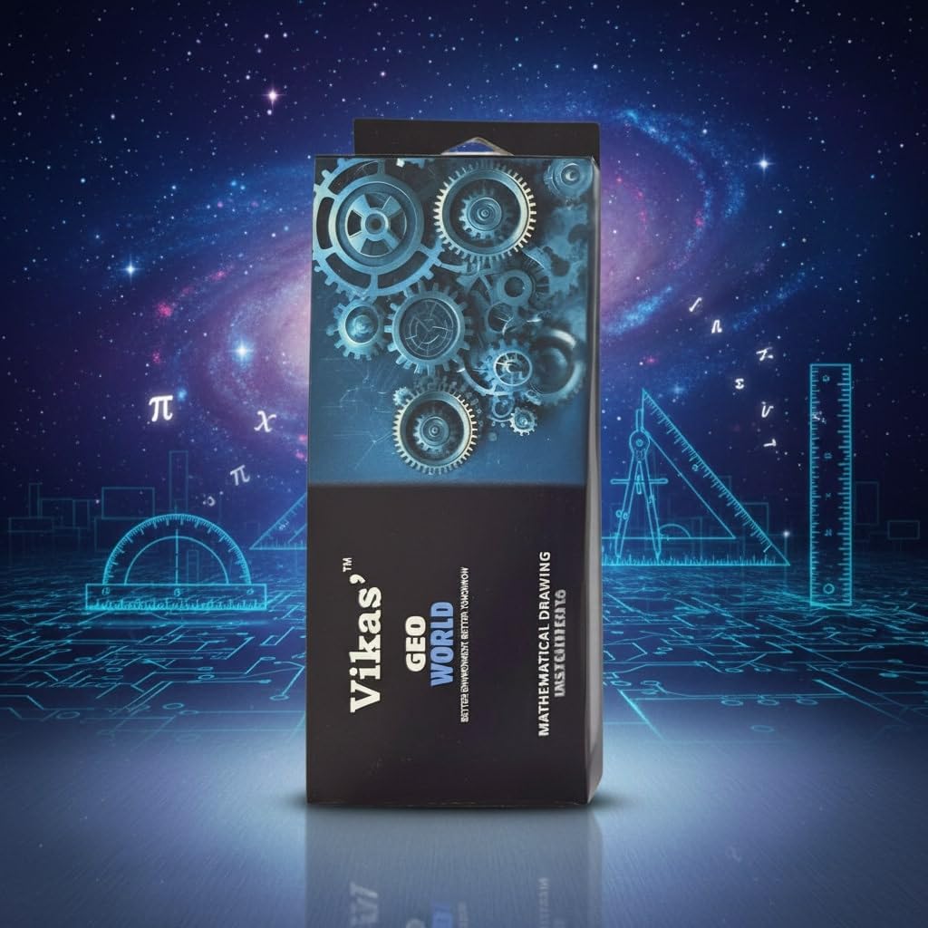 Vikas Vision + Geo World Geometry Box Combo | Metal Geometry Boxes with Full Math Instrument Kit | Ideal for Class 4–12 & Engineering Students | Exam-Ready School Combo Set