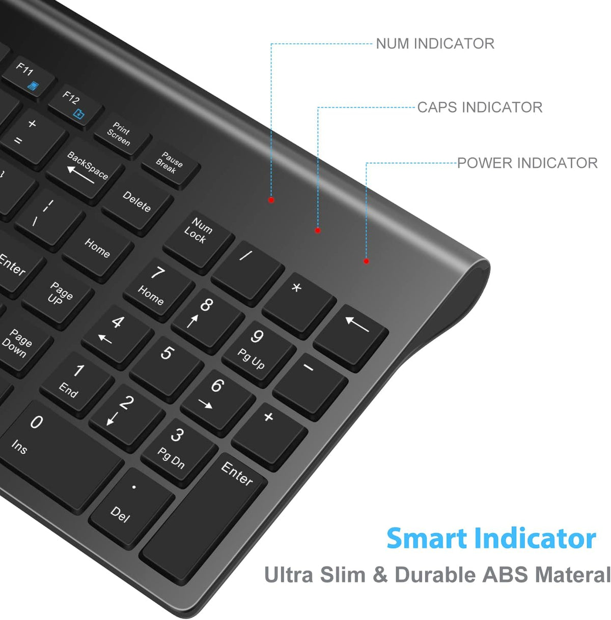 LeadsaiL Wireless Keyboard and Mouse Combo, Wireless USB Mouse and Computer Keyboard Set, Compact and Silent for Windows Laptop, Desktop, PC