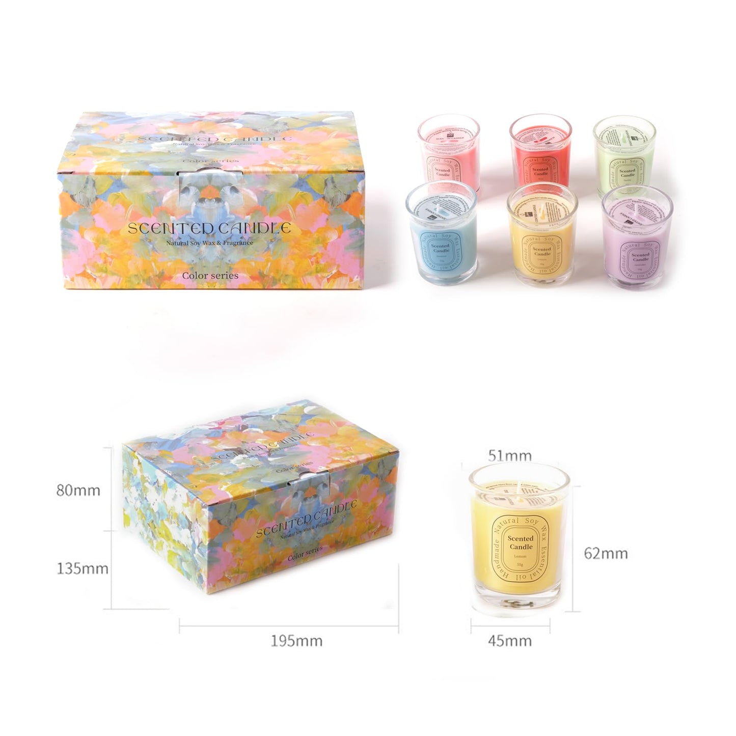6 Pack Scented Candles Gift Set for Women, 6 Assorted Fragrances Soy Wax Aromatherapy Candles for Home Bath, Mini Stress Relief Candles for Birthday Mother's Thanksgiving Day with Shockproof Gift Box
