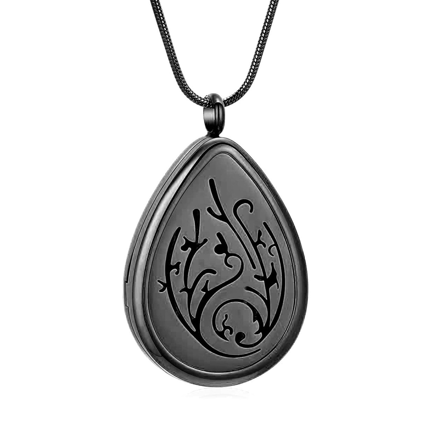 mingkejw Teardrop Essential Oil Diffuser Necklace Aromatherapy Pendant Locket Jewelry Stainless Steel Perfume Necklace| 22’’ Adjustable Chain| 12 Refill Pads| Gift Box