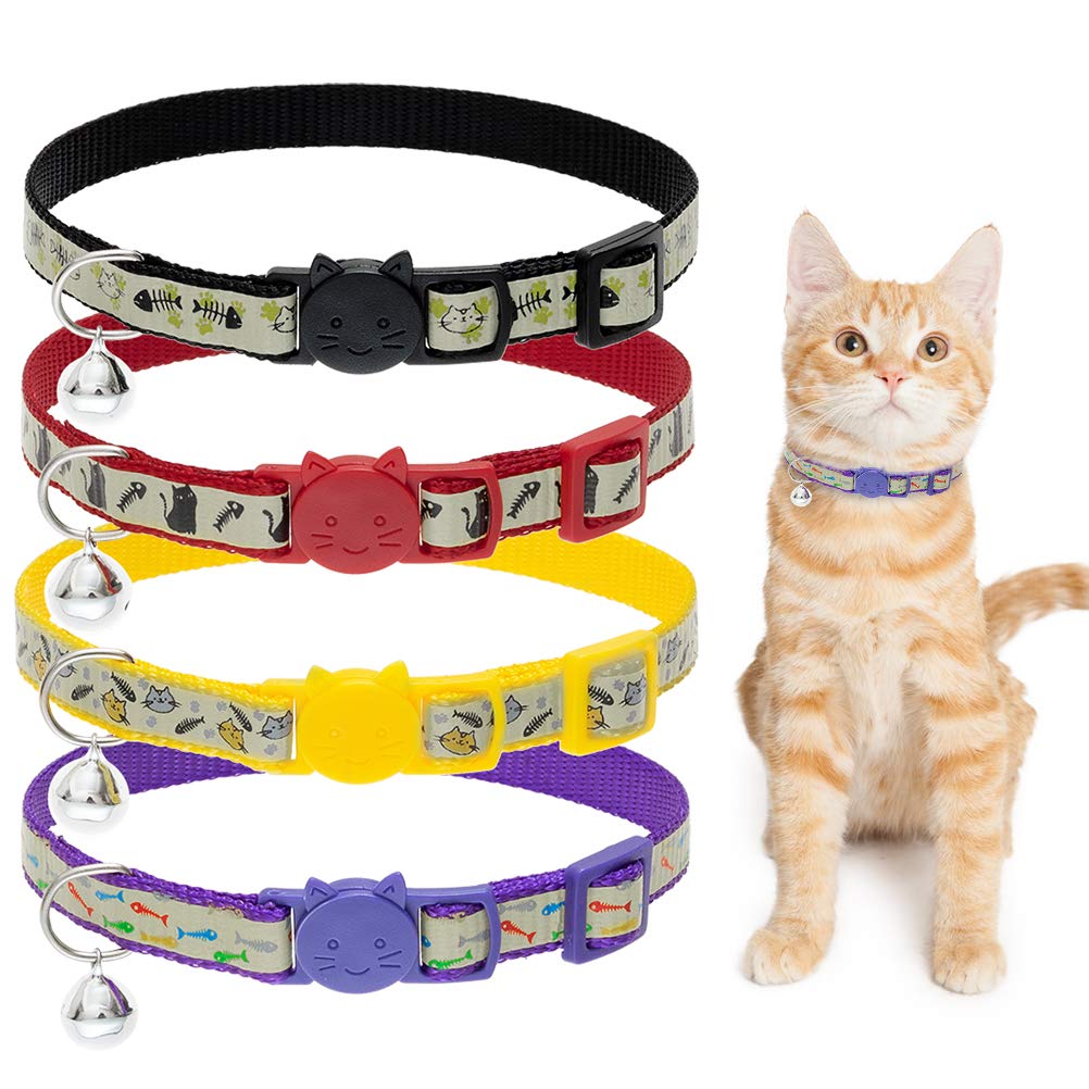 KOOLTAIL Easter Cat Collars Breakaway with Bowtie and Bells,3 Pack Adjustable Fancy Kitten Collar with Safety Buckle for Girls Boys Kitty,Cute Cat Charm Pendant Holiday