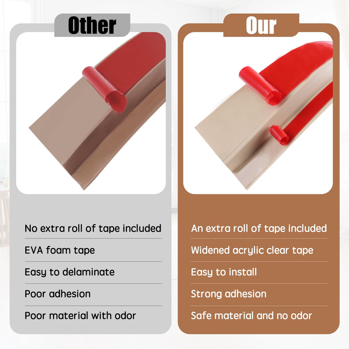Floor Transition Strip Door Threshold 39" Floor Transition Reducer Trim on The Edges Threshold Strip Self Adhesive Suitable for Doorways