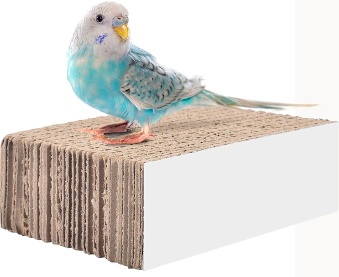 KATUMO Parrot Toys, 7.87 Inch Conure Shredder Foraging Chew Toys Bird Perch Stand Cardboard for Parakeet Cockatiel Canary Conure Mynah Small Parrots