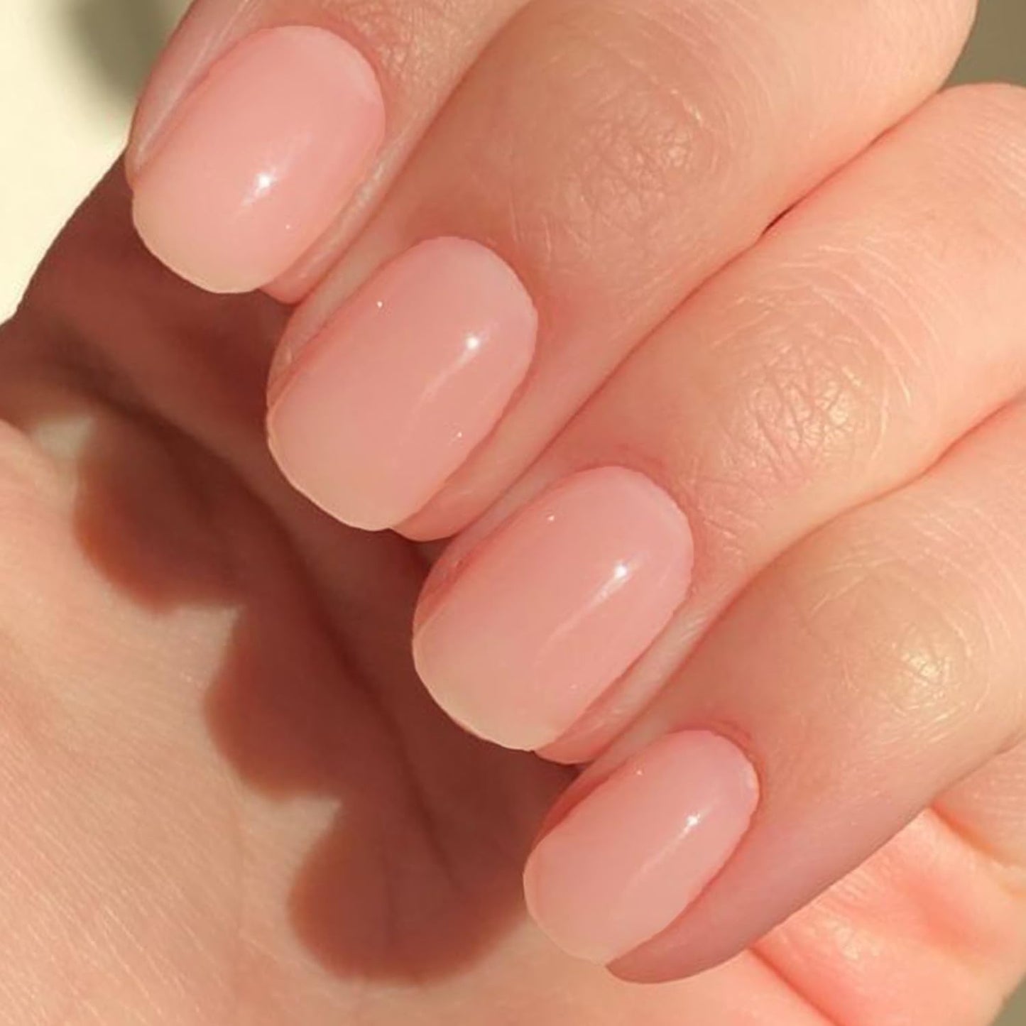 GLAMERMAID Press On Nails Extra Short Square, Jelly Soft Gel Fake Nails Round Squoval, Natural Nude Pink False Nails Tip, Pure White Fake Nails Short Squoval, Natural Round Square Glue on Nails Glossy