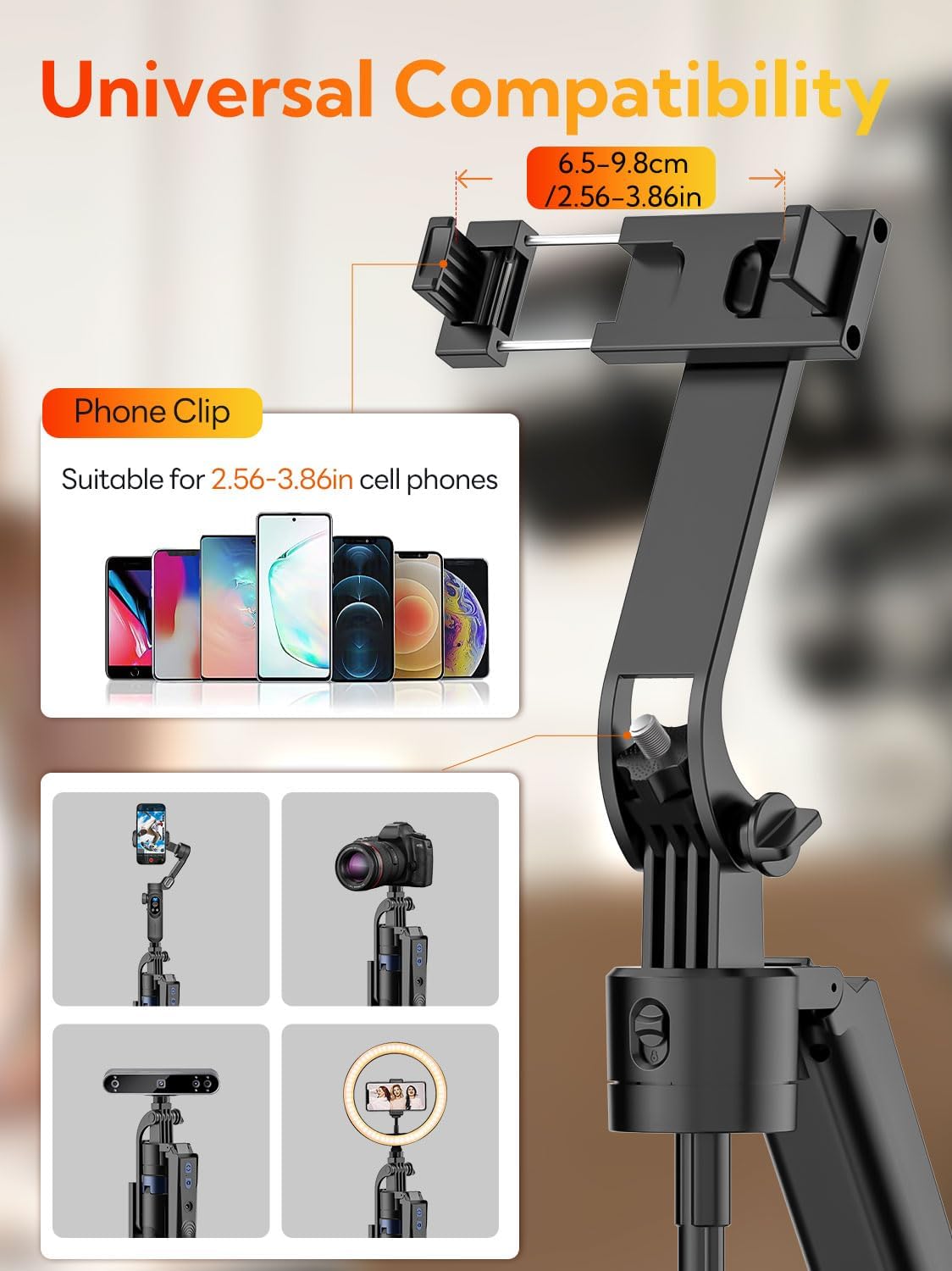 70” Auto Face Tracking Tripod, Extendable 360° Rotation Phone Tripod for iPhone and Android, Selfie Stick for iPhone w/Remote Control,Phone Holder Video Recording for TikTok(UTK-01)