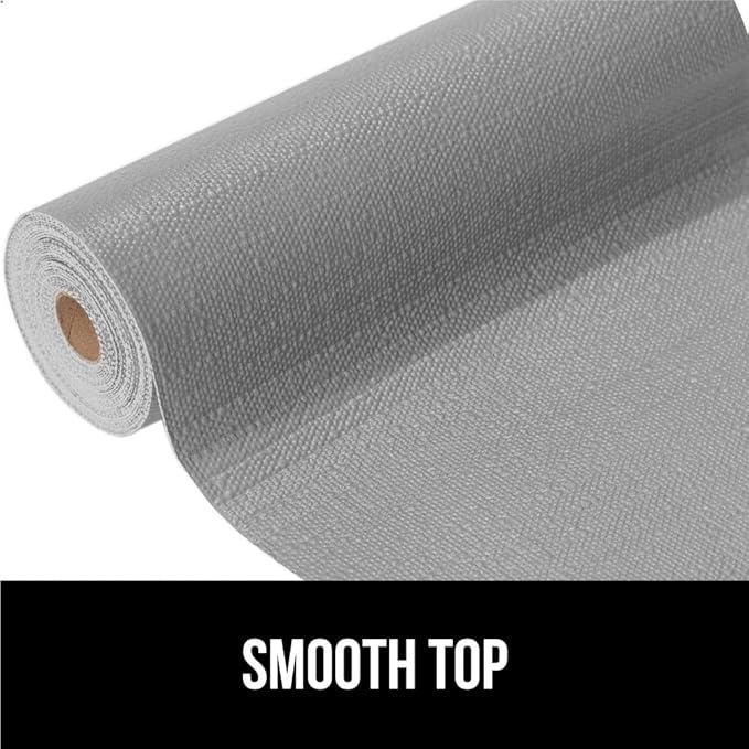 GORILLA GRIP Slip Resistant Drawer and Shelf Liner 2 Pack, Non Adhesive Water Resistant, Easy Clean and Trim, Smooth Surface Liners for Kitchen Cabinet Shelves Drawers Pantry 20 IN x 20 FT, Light Gray
