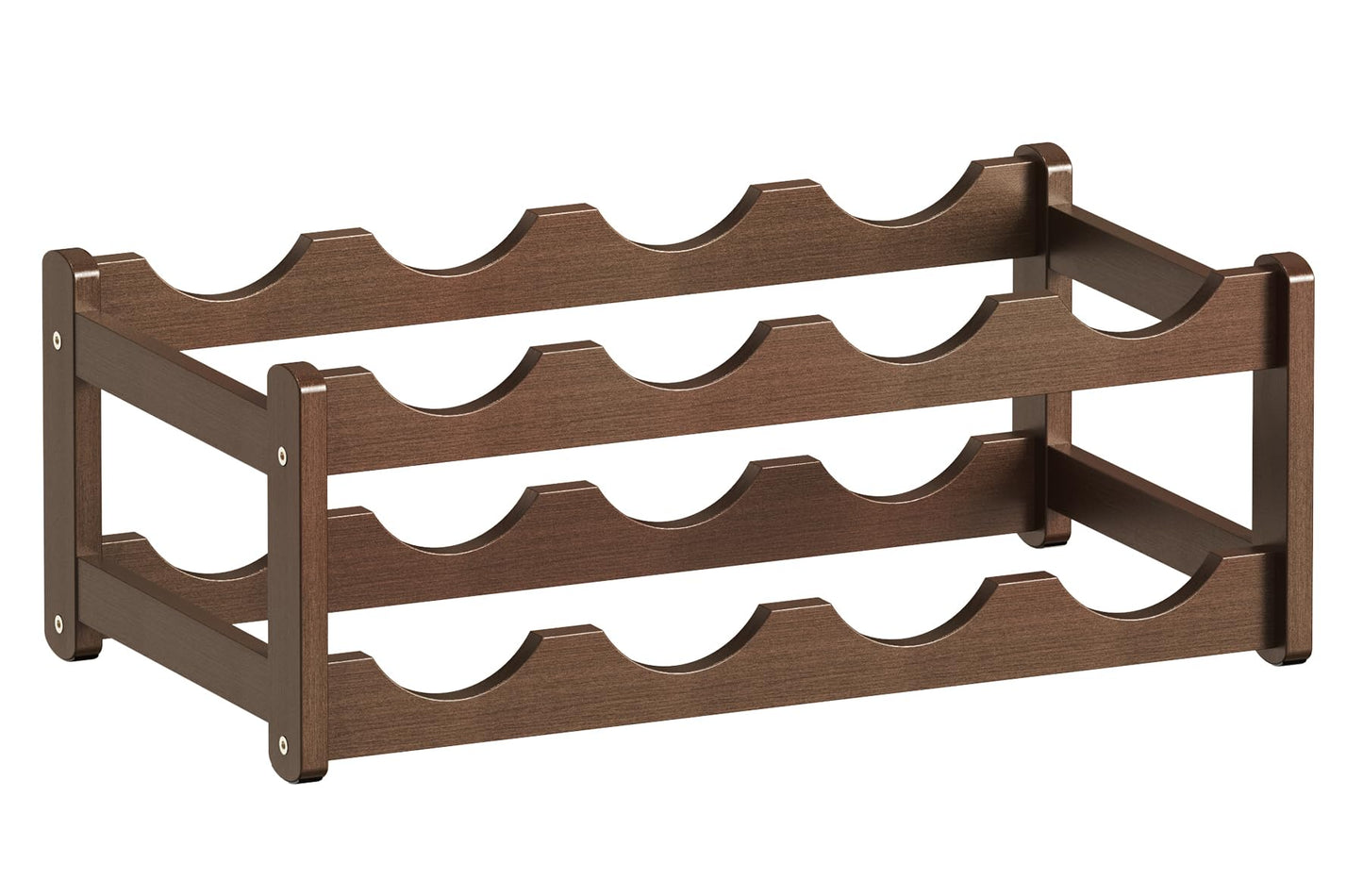 CAMOAT Wine Rack |Open & 2-Tier Bamboo Wine Holder| Freestanding Floor & Countertop Wine Display-Space-Saving Wooden Wine Storage Shelf for Kitchen, Cabinets,Bar & Dining Room(1, 2-Tiers)
