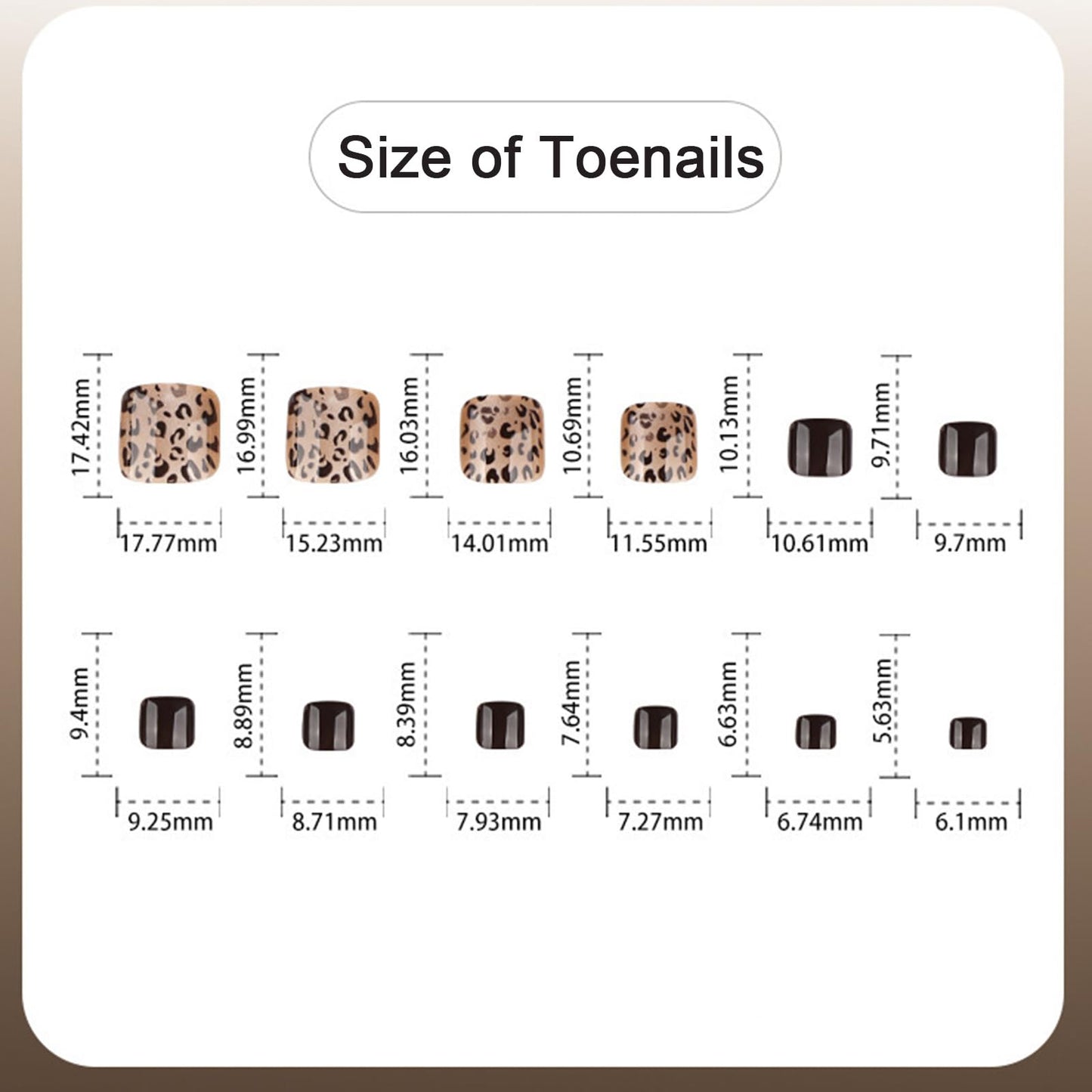 Leopard Press on Toenails Short Square Fake Toe Nails Glitter False Toenails Brown Glossy Acrylic Toes Nail Press ons Cheetah Print Nails Toe Press on Nails for Women 24Pcs