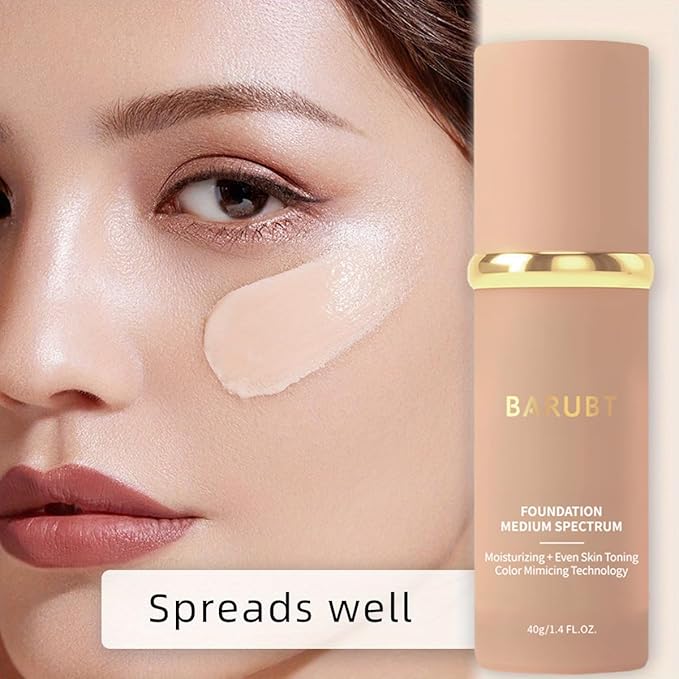 4 in 1 Color Changing Foundation Liquid with SPF 50 - Full Coverage Concealer, Medium Spectrum Foundation Makeup Cream Moisturizing Nourishing, Waterproof, for All Skins Women&Men 1.41 FL.OZ