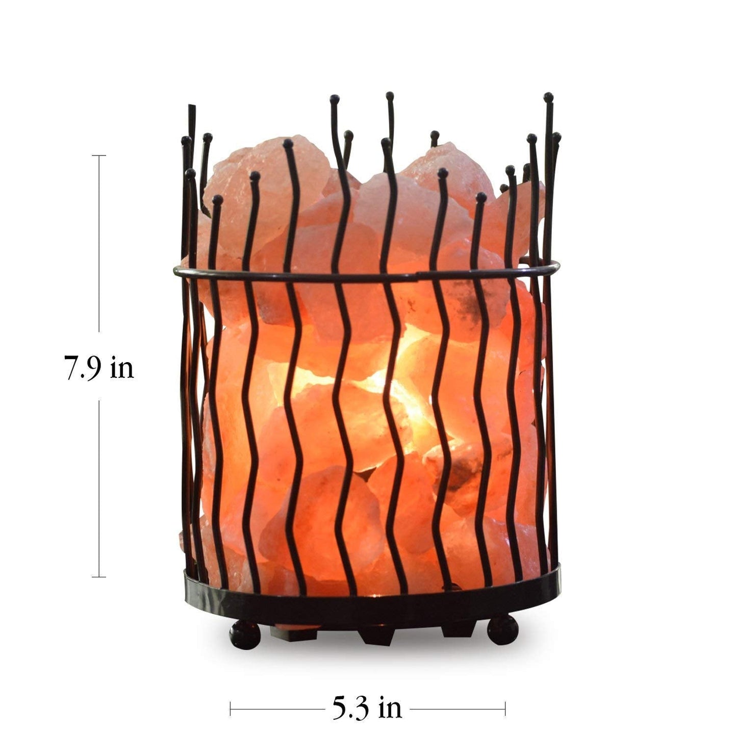 Himalayan Glow Pillar Style Basket Lamps, Pure Himalayan Salt Basket Night Lamp with Salt Chunks, Light Bulb and Dimmable Switch (2-Pack)
