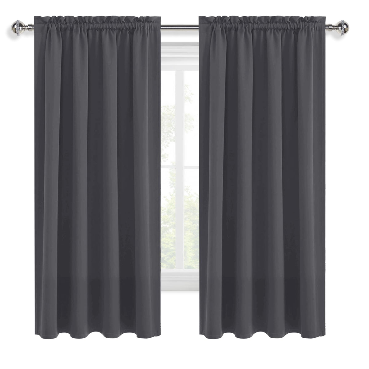 Blackout Curtains for Bedroom 63 Inch Length 2 Panels Set