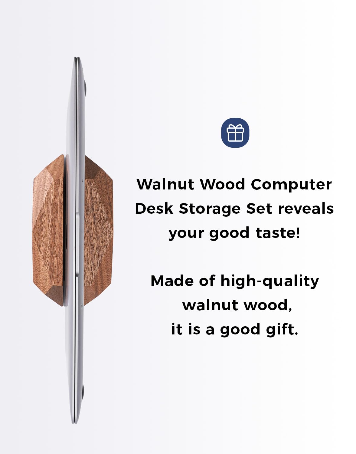 Nuvograin Adjustable Vertical Laptop Stand, MacBook Holder with Wood, Wooden Laptop Stand, Vertical Laptop Holder for Desk, Width Adjustable Dock Fits All MacBook/Surface Pro