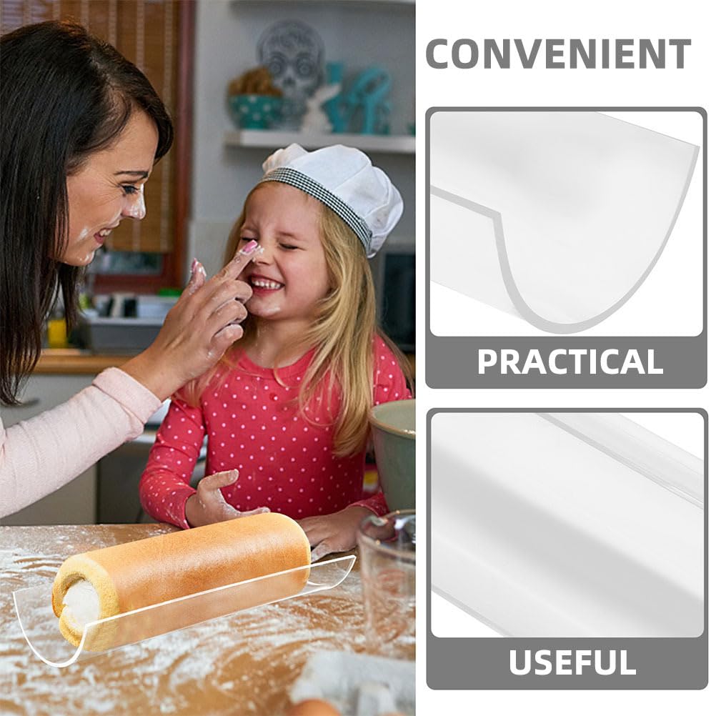 Zerodeko Acrylic Cake Roll Shaper 2pcs Clear U Shape Swiss Roll Cake Mold Long Roll Dessert Making Tool for Baking