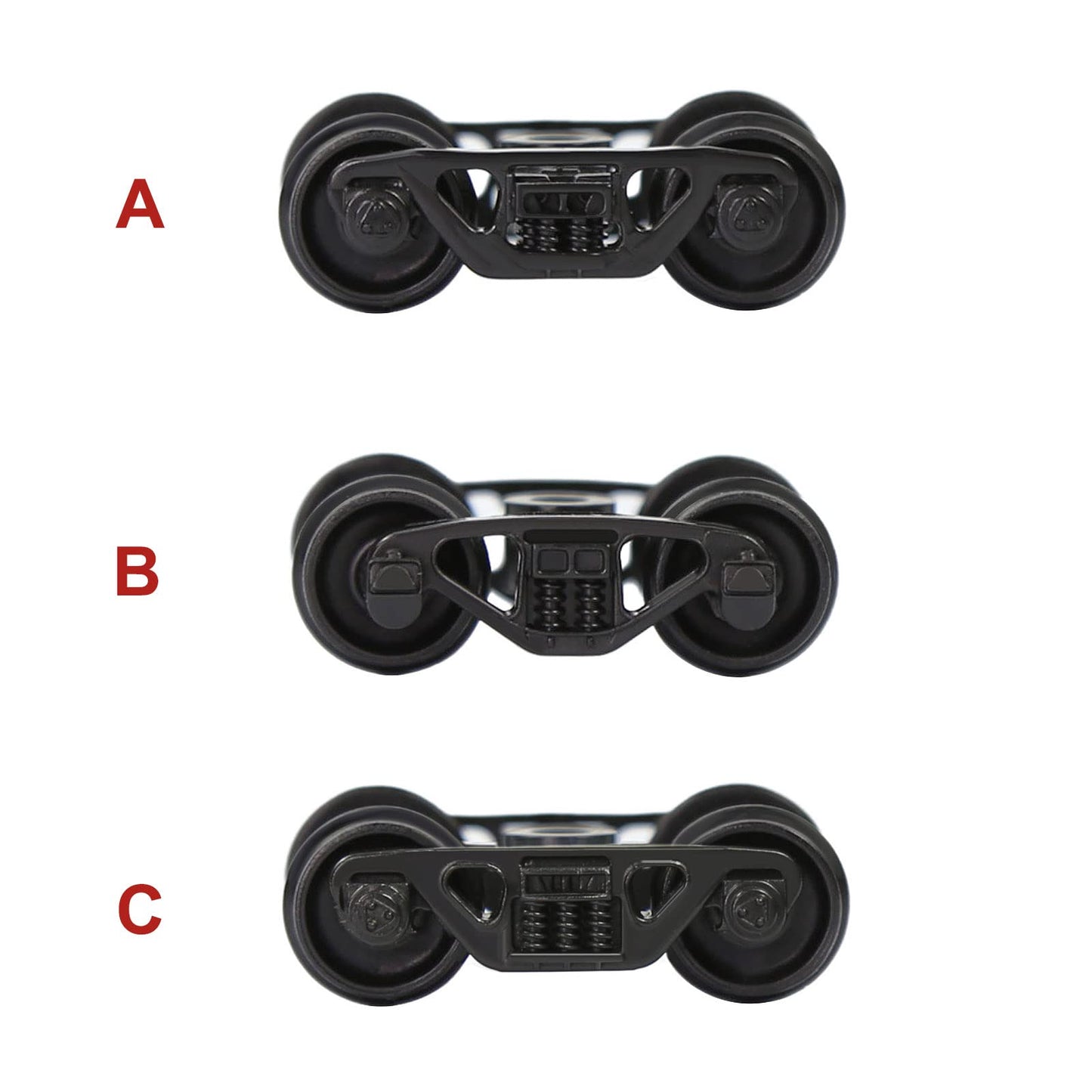 Evemodel 12pcs Model Train Bogie with Plastic Wheels 1:87 HO Scale 33" Model Railway Accessories (Style A)