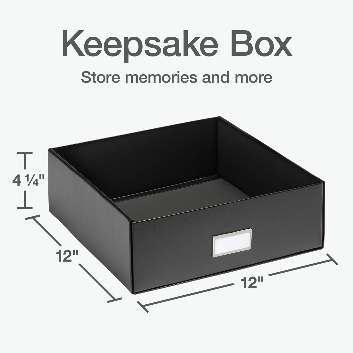 Oxford Keepsake Box, Protective Storage Box, Home and Office Organizer, Photo Storage Box, Souvenir Organizer, Medium, 12" x 12" x 4 1/4" (41788)