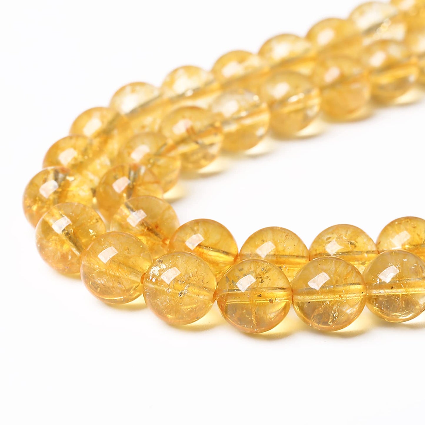 6mm 60Pcs Natural Citrine Beads for Jewelry Making Gemstone Round Loose Beads DIY Bracelet Necklace
