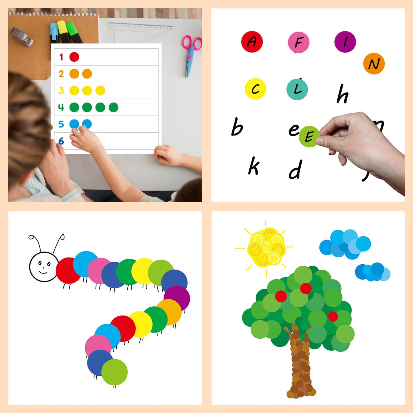 Qaxrocyn 4000+ Colorful Dot Stickers – 25 Sheets Self-Adhesive Round Label Stickers for Coding, Reward Charts, Calendars, Scrapbooking & Kids Craft Projects.