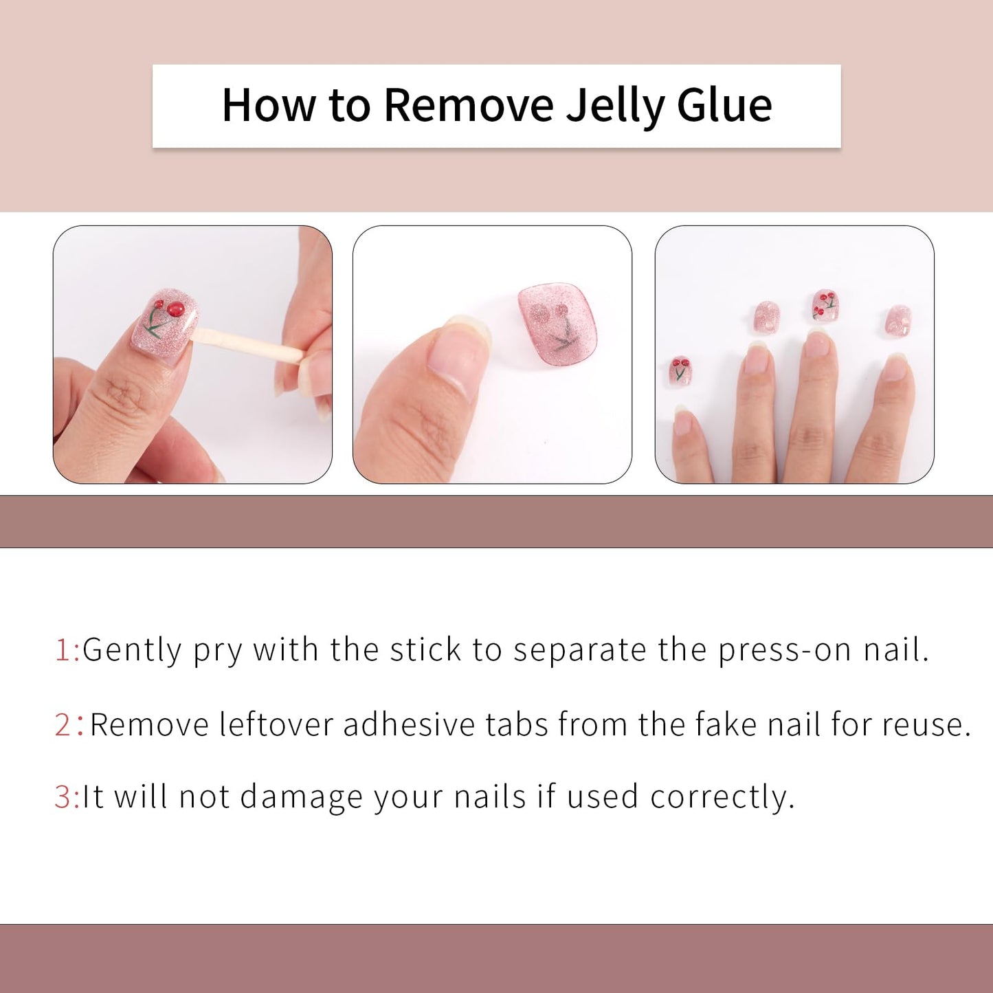 DANNEASY 10PCS Handmade Cherry Press on Nails - 3D Cat Eye Fake Nails, Medium Short Square False Nails, Acrylic Press ons for Women Nail Art Accessories Supplies
