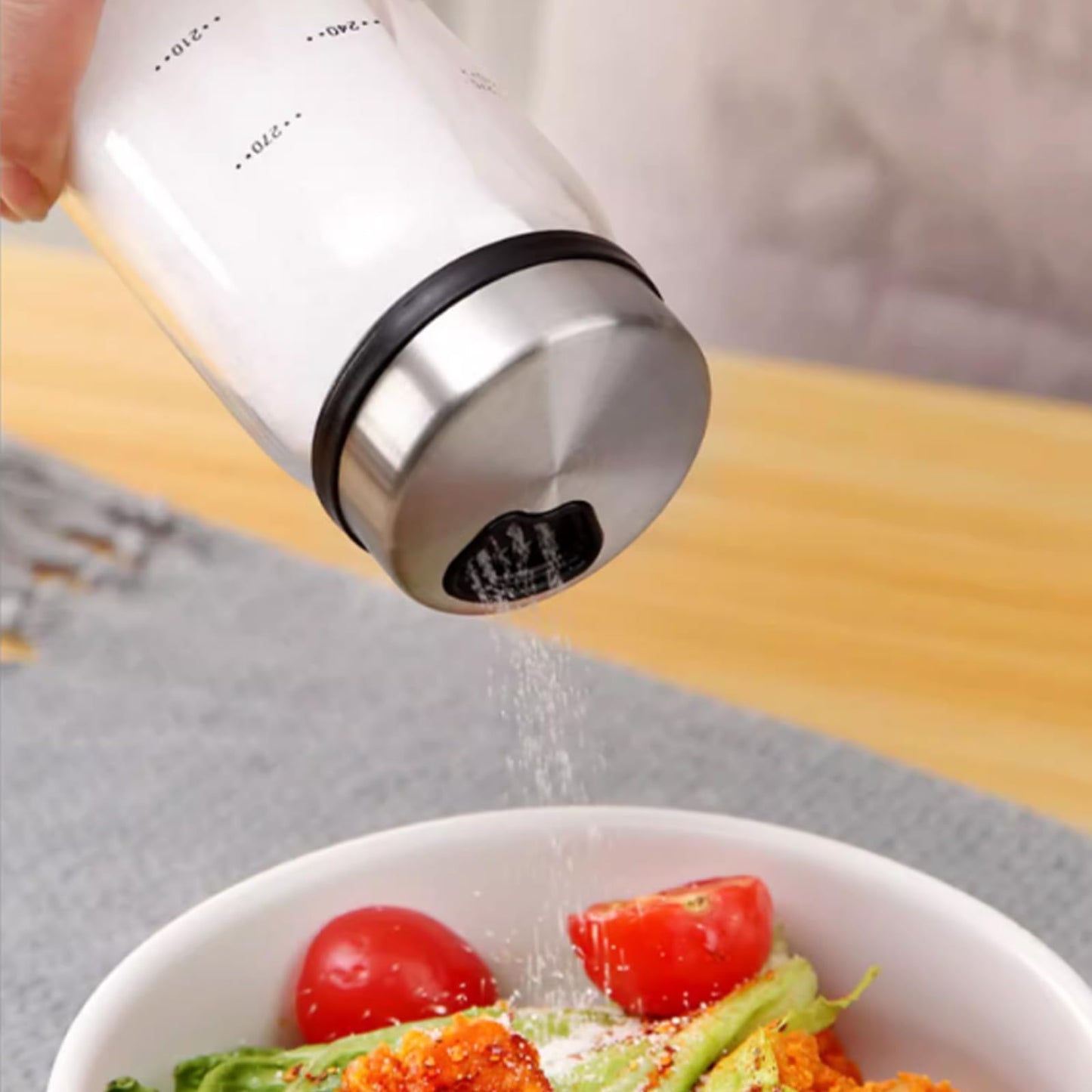 2-Piece 4-Neck Glass Seasoning Shakers - Moisture Resistant (500ml/17oz)