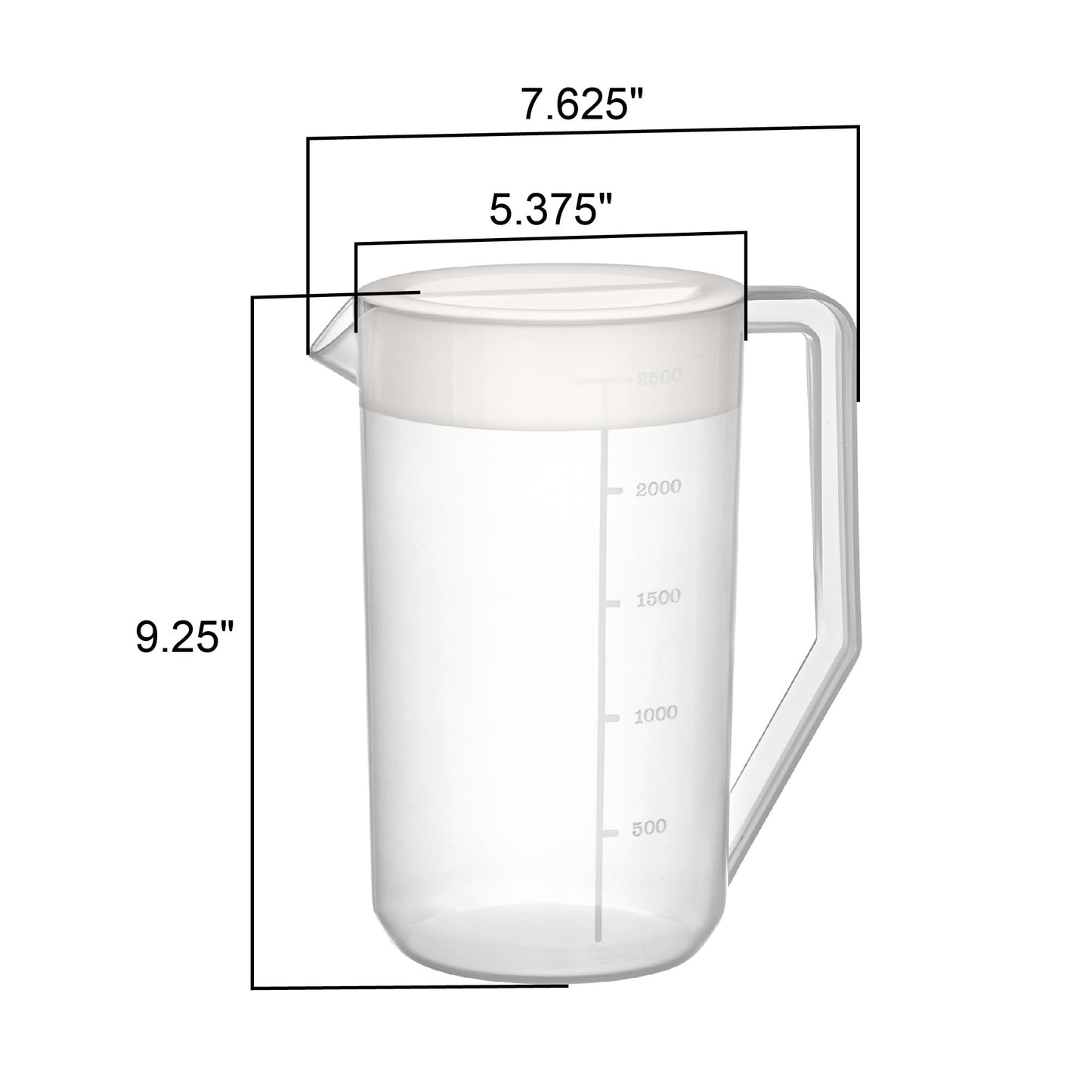 Amazing Abby - Kitchen Party - 2-Quart Plastic Pitcher (1-Pack), Unbreakable Water Pitcher with Lid, BPA-Free, Heat-Resistant, Dishwasher-Safe, Great for Both Iced and Hot Drinks, Indoors and Outdoors