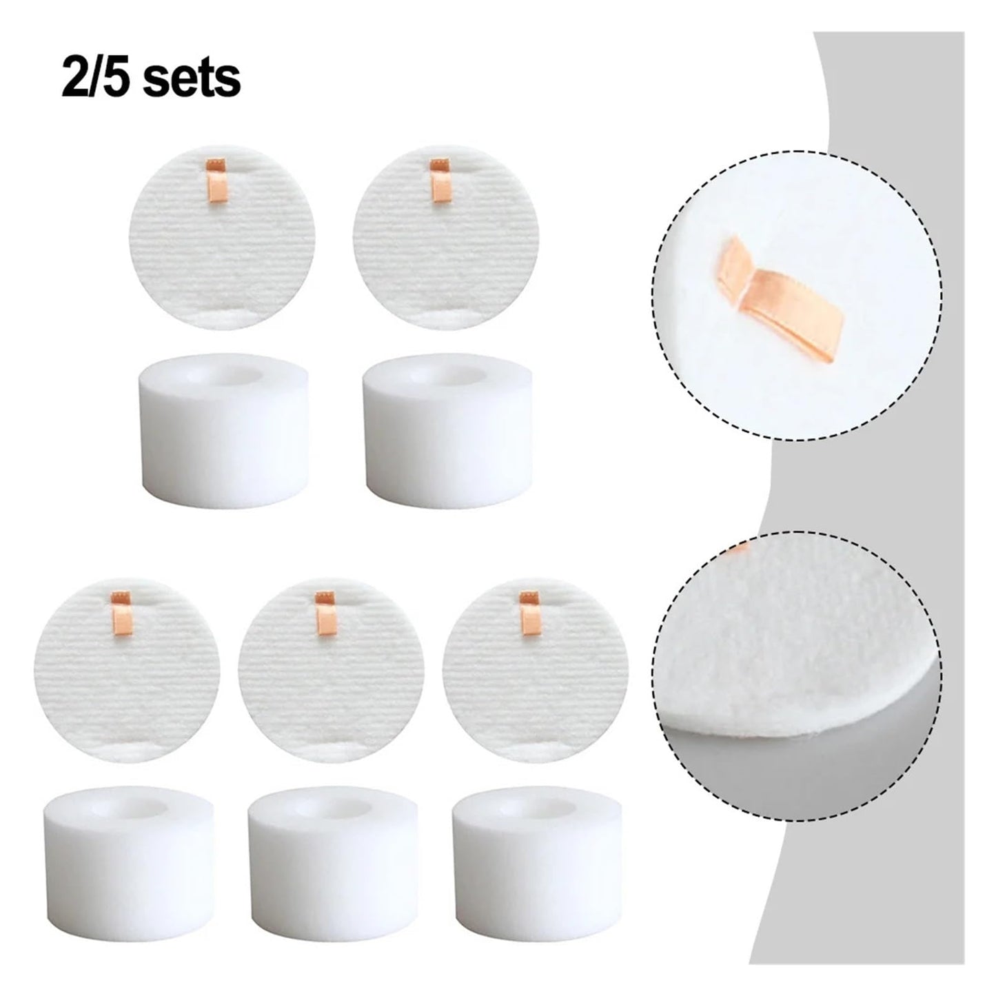Reliable Daily Use Accessories Cleaning Household Supplies Vacuum Parts Foam Felt Filter Kits Vacuum Cleaner ZD550 Foam Accessory(2 Sets)