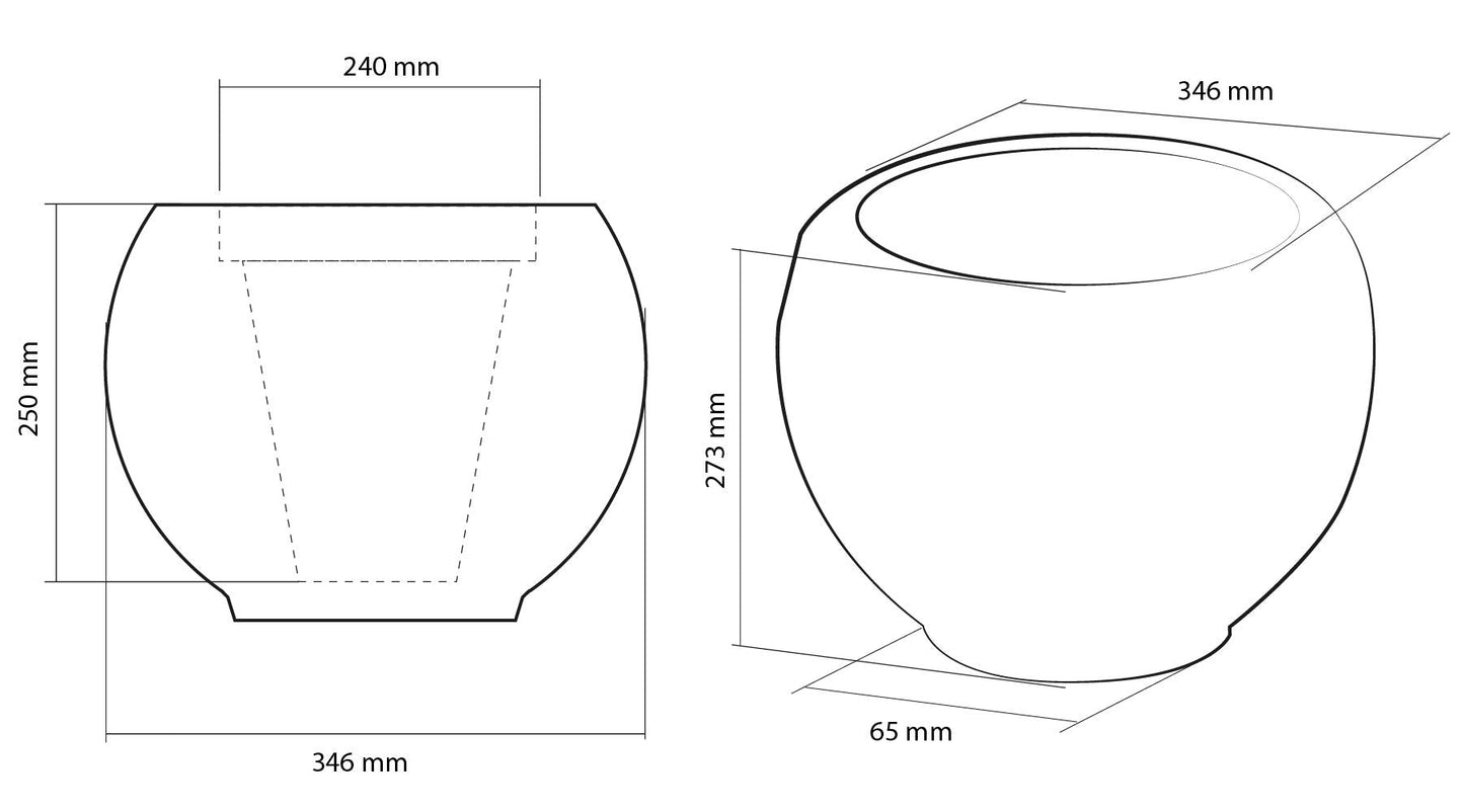 CONCRETTE Flower Pot, no Colour, Ø 24-34.5x34.6x27.3 cm