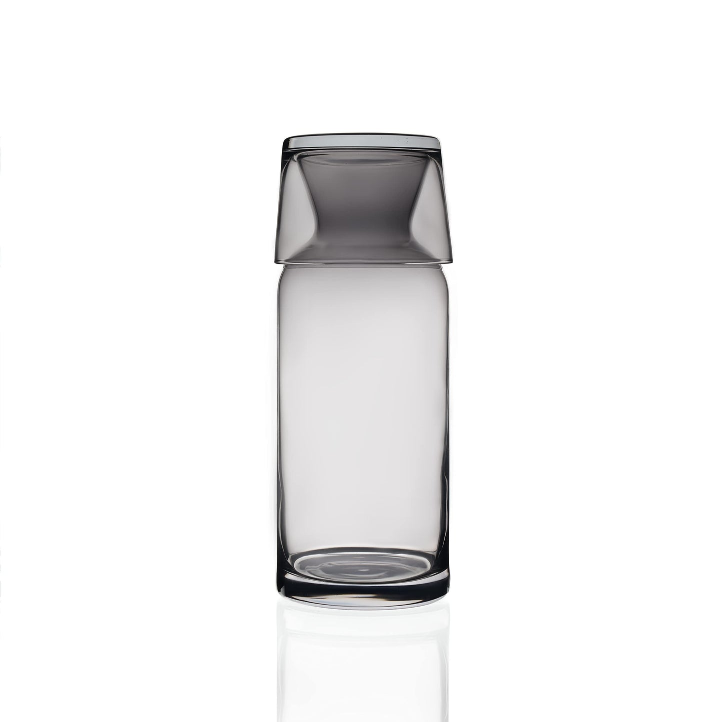VOSS Living - Bedside Water Carafe and Glass Set, 23.6 Oz - Infused Pitcher for Nightstand, Mouthwash Decanter Bottle(Ivory Black)