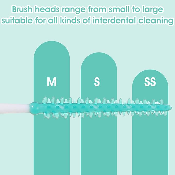 160 Pieces Dual Purpose, Dual-Use Interdental Brushes Silicone Disposable Dental, Premium Dental Floss 360° Bendable Braces Brush Brushes for Effective Teeth Cleaning