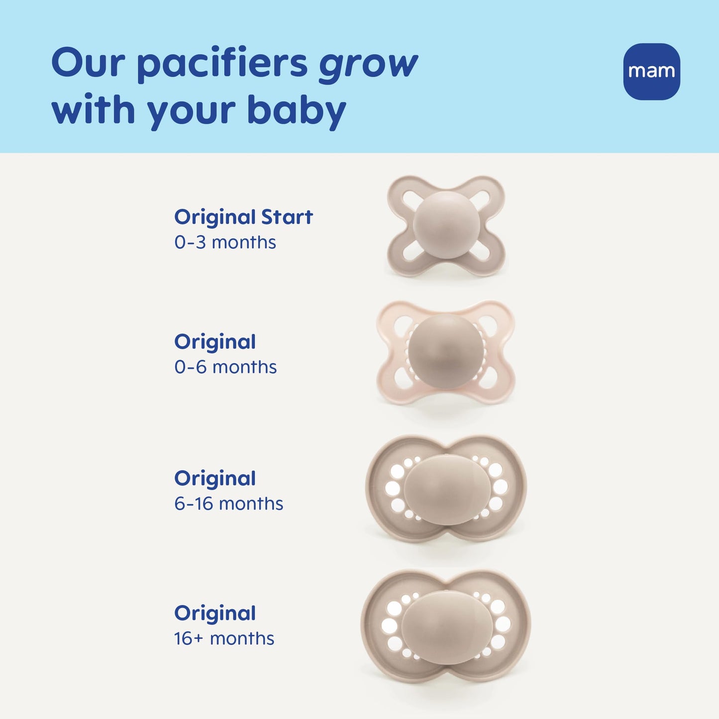 MAM Original Matte Baby Pacifiers 6-16 Months, Binky for Newborn Babies, BPA-Free Skin Soft Silicone Nipple, Easy to Clean, Developed with Medical Experts, 6 Count, Made in Europe