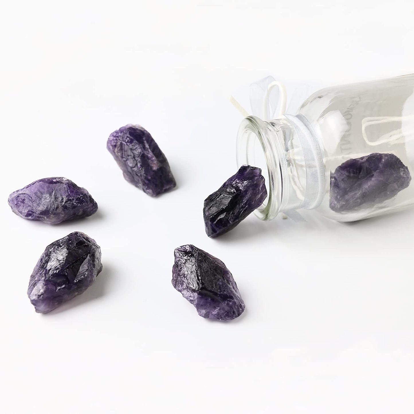 Nvzi Amethyst Crystals, Raw Crystals Bulk, Gem Stones Rocks Crystals, Tumbled Stones and Crystals Bulk, Rock Collection, Chakra Stones, Healing Crystals, Raw Crystals, Minerals Rocks Crystals(1LB)