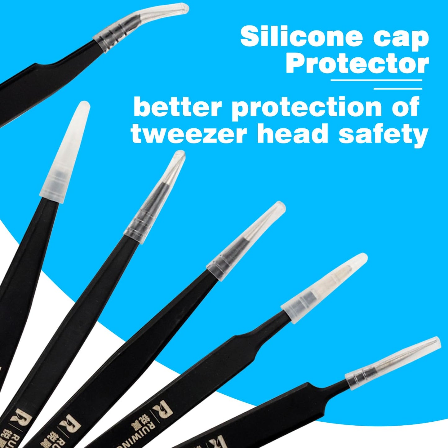 4 Pcs Precision Stainless Steel Tweezers Set, Extra-Long & Thick RL Tweezers, Straight Curved Tips, for Electronics, Jewelry, Crafts, Labs & DIY Repairs, Precision Tools